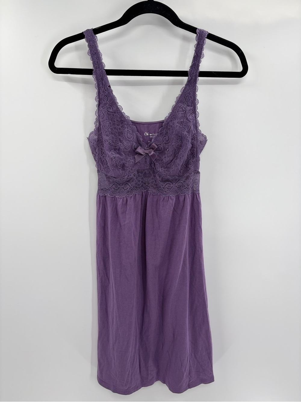 Y2K 2000s Purple Lace Girly Midi Nightgown Slip Dress Lounge Sleepwear Medium M - Picture 6 of 13